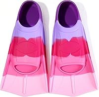 Vista 36 de Aletas de natación para niños, aletas cortas para niños y jóvenes, aletas de natación para entrenamiento de natación para niños, niñas, niños Verde