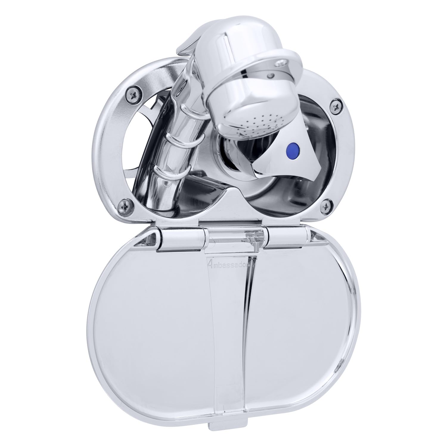 Ambassador Marine Trinidad- Transom Shower (Cold Only), Chrome Cup & Lid, Small Chrome Sprayer, 6' Stainless Steel Hose, Chrome Trinidad Handle - 136-0208-CP-W