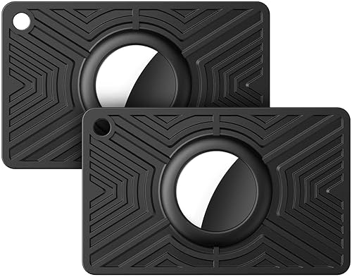 Dovick - Soporte para cartera Airtag, funda para tarjeta compatible con Apple Air Tag para cartera y bolso  Flexible  Delgado  Negro 2 unidades