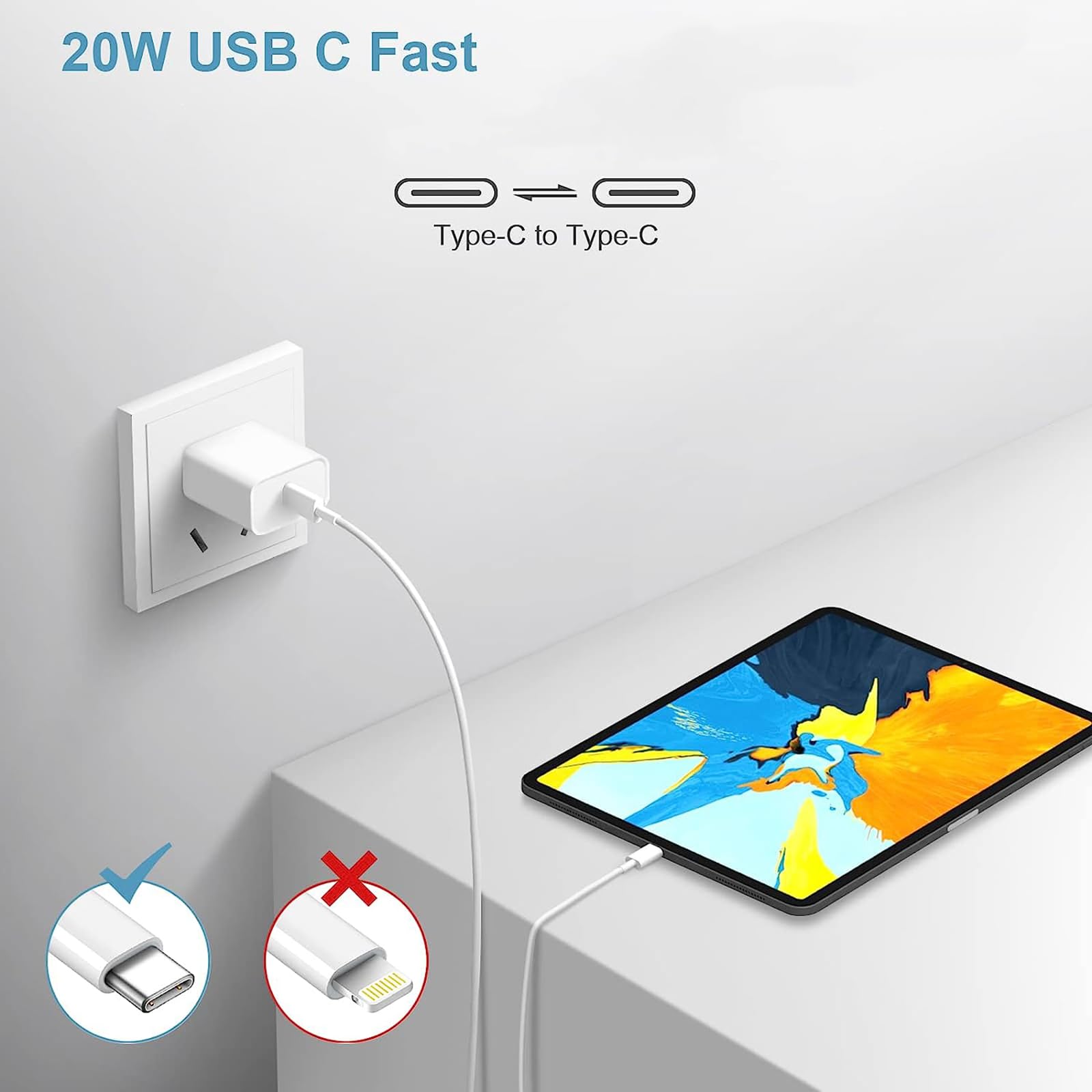 Tek Styz PRO 2Pack USB-C 50W/5A Compatible with ZTE Nubia Red Magic 8S Pro+ for 5Gbps Data and Hi-Powered Charging Cable (White 1.5M/5ft)