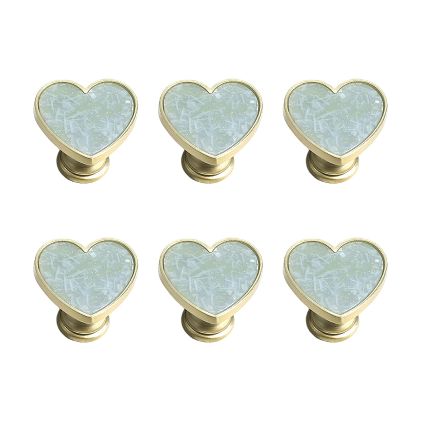 Zinc Alloy Heart Cabinet Knob Set of 6 Decorative Drawer Pull Hardware for Nightstands Dressers Cabinets and Doors Heart Cabinet Knobs Drawer Pull Set Dresser Hardware Nightstand Knobs Decorative Zinc
