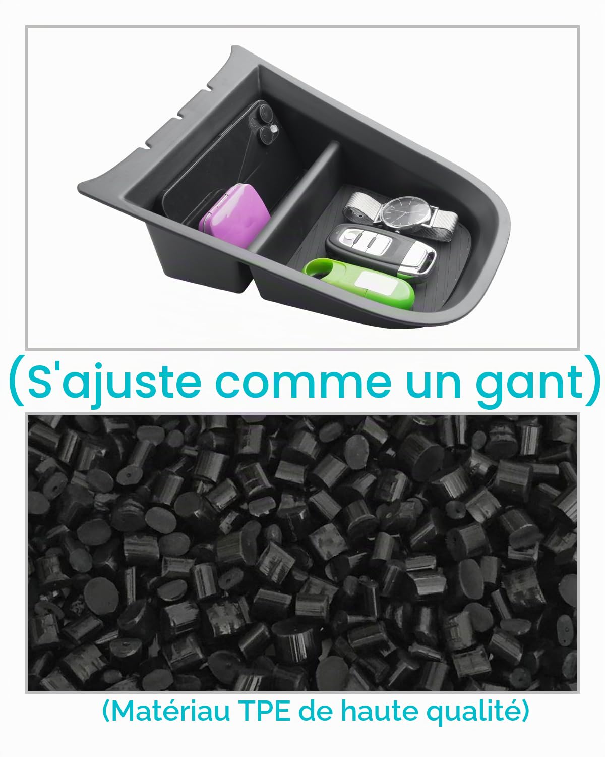 CDEFG Organiseur de console centrale compatible avec Jeep Avenger 2024, 2025, 2023, boîte à gants, boîte à gants, accessoires hybrides Avenger EV