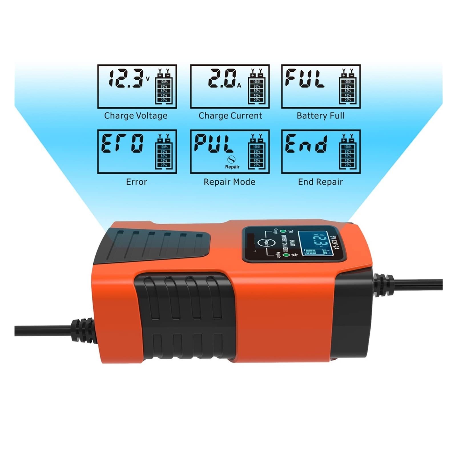 Caricabatterie Auto 6V/12V Automatico E Portatile Per Auto, Moto, Camper, Batterie Al Piombo E LiFePO4 (3 AMP)