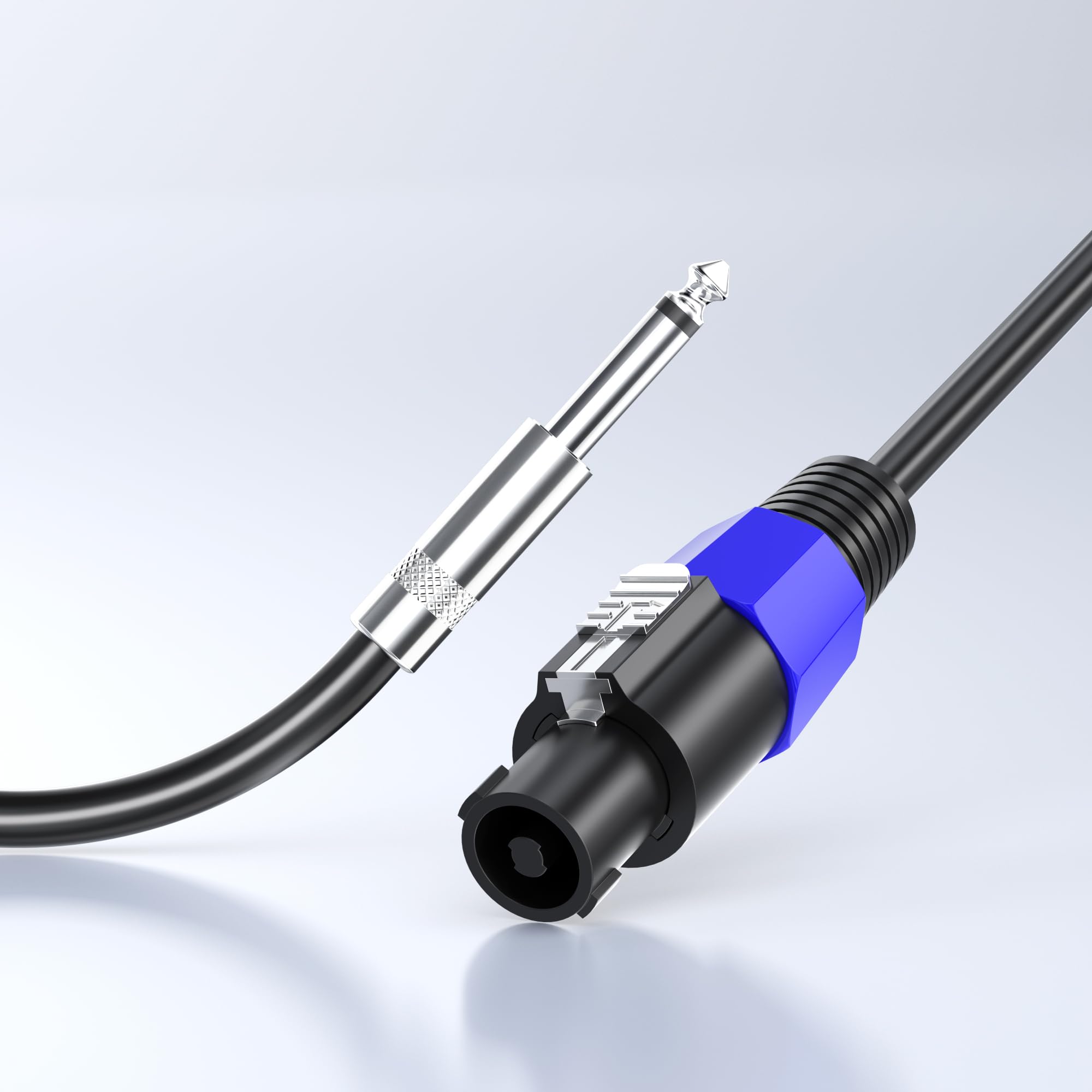 10M 2pack Speakon a 1/4" TS Cables de Altavoz M-M para Amplificadores de Audio Cable de 15 Calibres con Conector Twist Lock DJ/PA para Audio de Alta Resistencia