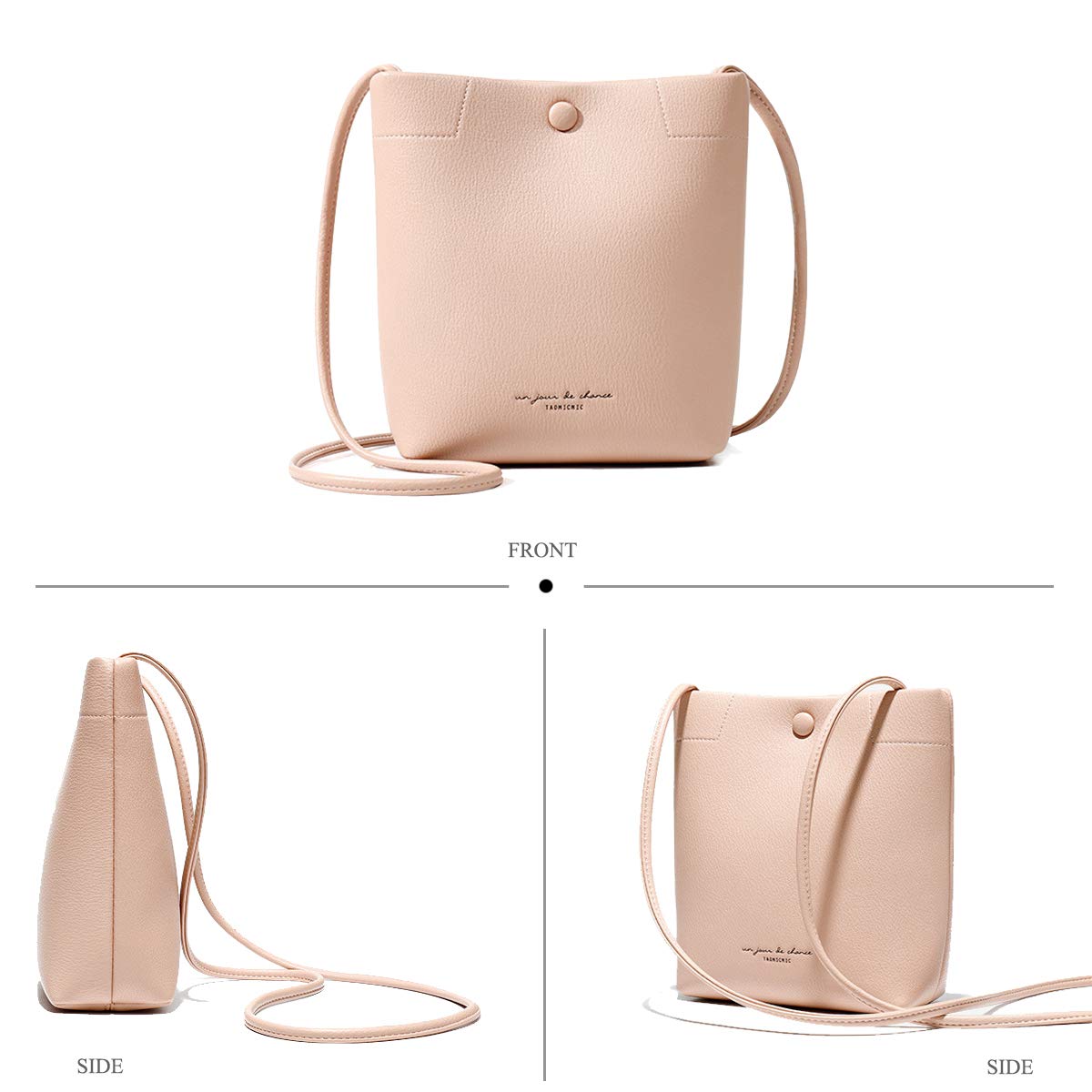 ADITAM Damen Handtaschen Bucket Bag Exquisite Mädchen Tasche Mode Stil Reißverschluss Umhängetasche Umhängetasche für Ladys Buckle Handtaschen PU Leder Praktisch Double the Comfort
