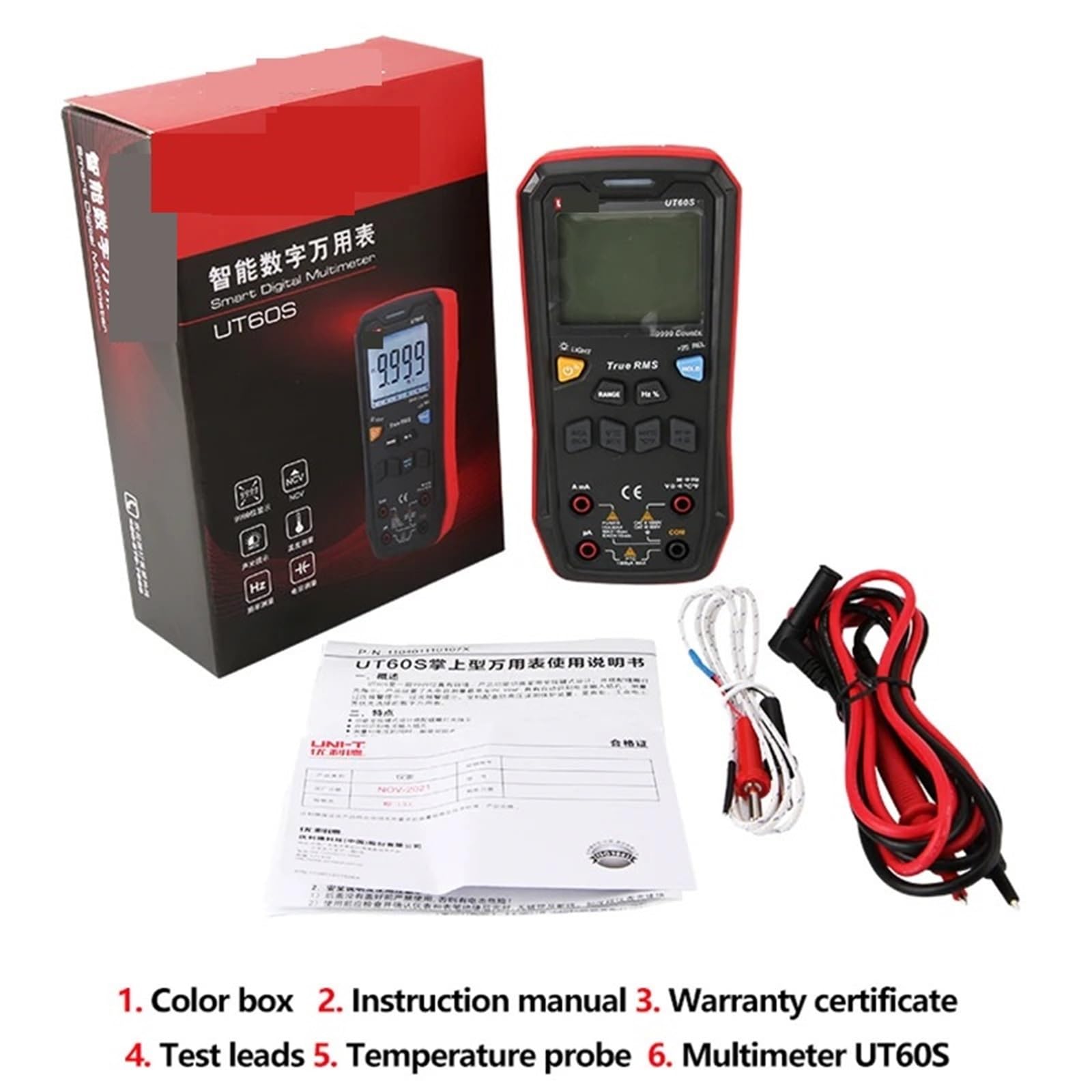 BASSFLY Multímetro Digital Inteligente True RMS 1000 V CA/CC, comprobador de Voltaje, amperímetro, medidor de frecuencia Multímetro Profesional