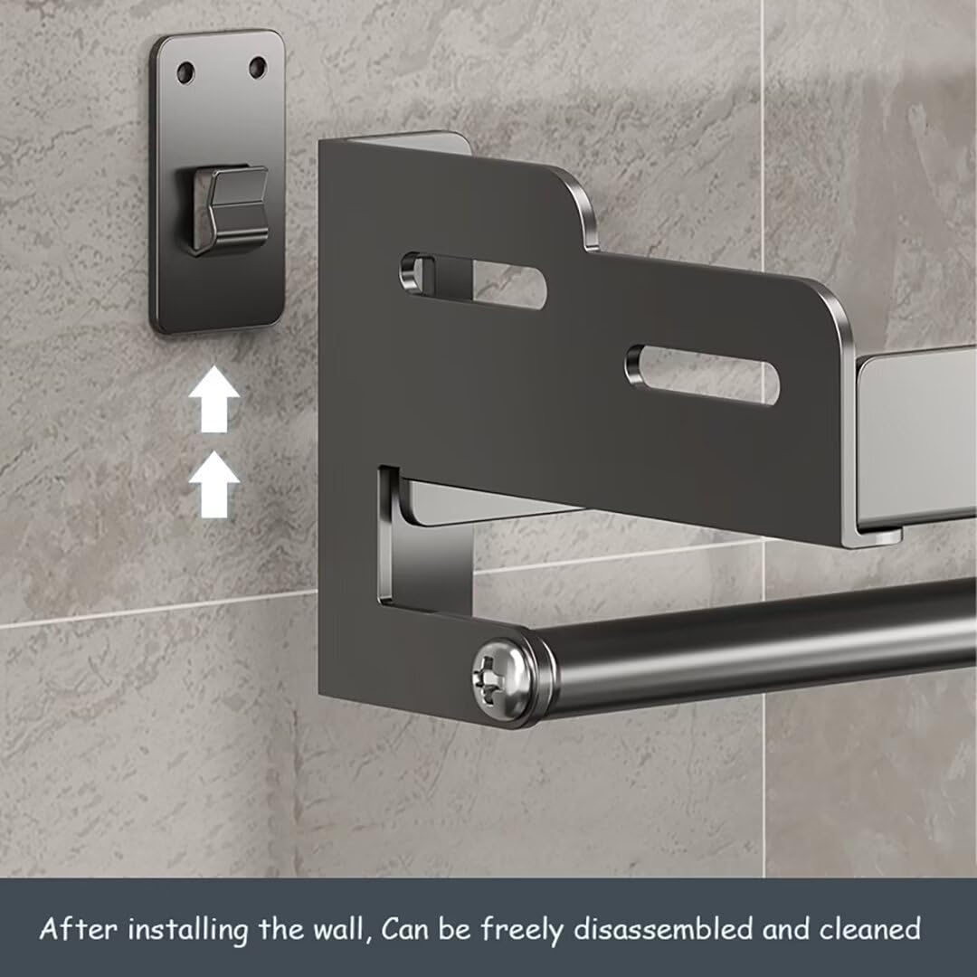 Soporte de pared sin taladro, 20 cm, color gris, ahorro de espacio, para hierbas y ses sto