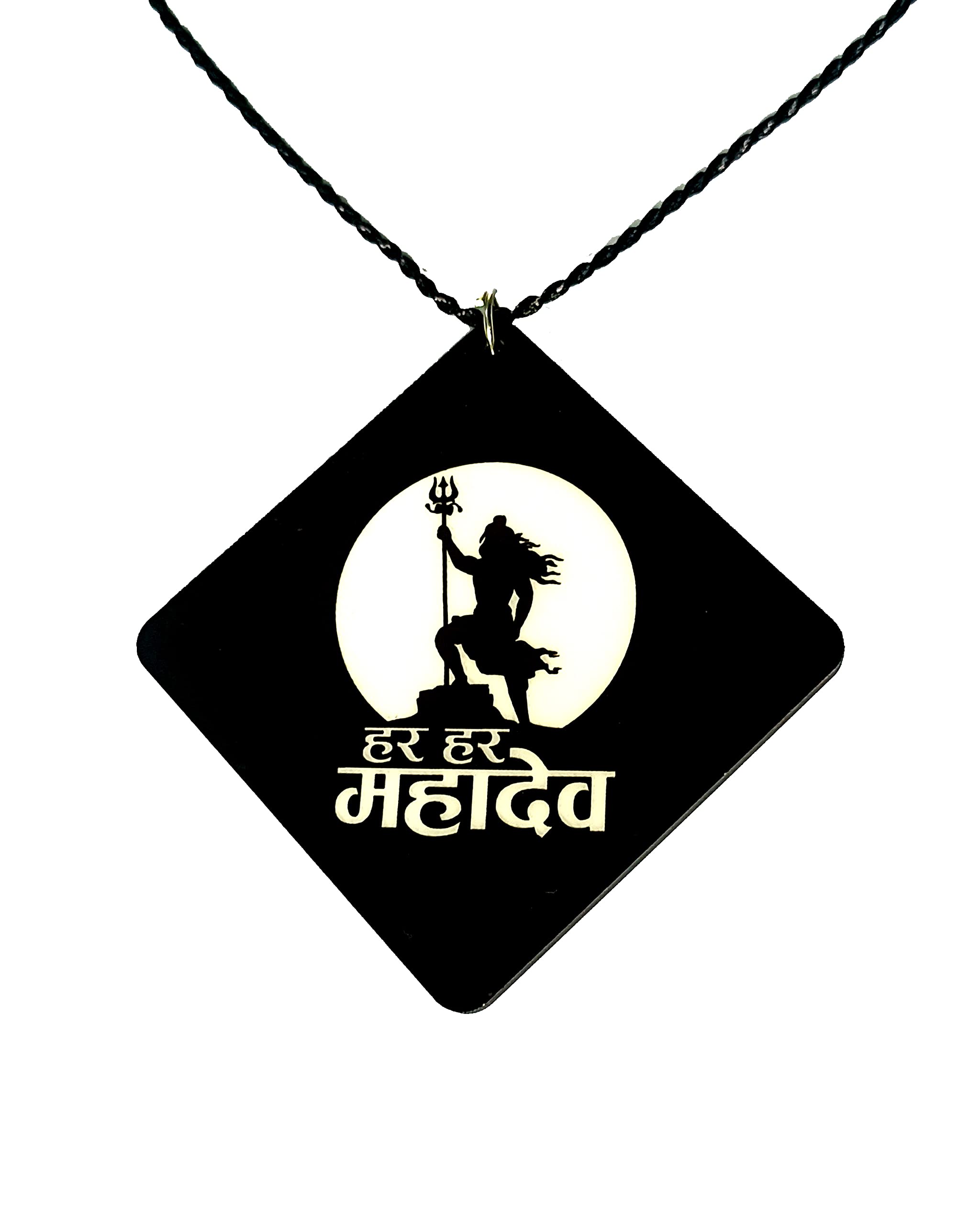 Both Side Har Har Mahadev Shadow for Car Hanging Material-Acrylic Multicolor-picture-31