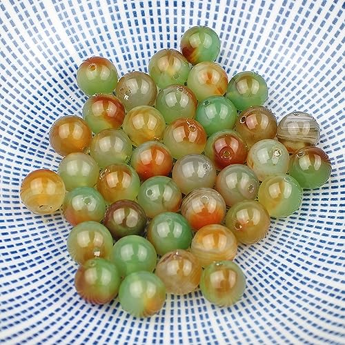 MJDCB Natural Round Stone Beads 6mm Peacock Agate Loose Gemstone Beads for Jewelry Making Bracelet Necklace 60pcs - Image 3