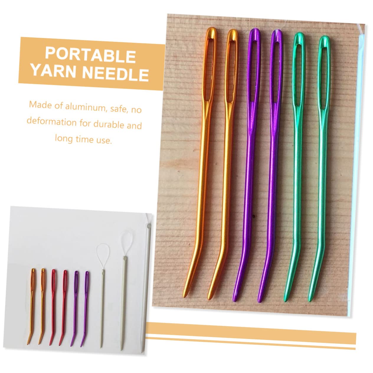 TEHAUX 60 Pz occhiello ago da tappezzeria in alluminio aghi ago da cucito portatile knitting needles spilli da cucito ago filato professionale ago per filo di sicurezza Colorful