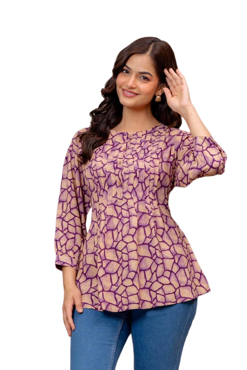 Jack & Jones Women Cotton Multicolor Striped Elbow Sleeves Sweetheart Neck Style with Buttons Ethnic Kurta in multicolor