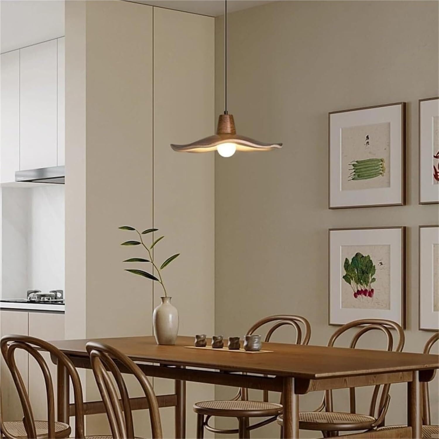 Wyspa Kuchnia Żyrandol Wiszący z żywicy Abażur - Retro Lampa Wisząca Do Wejścia, Jadalni, Studium (Mały)