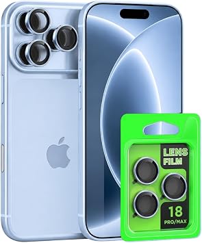 iPhone 18 Pro / 18 Pro Max Uyumlu Profesyonel Kamera Lens Koruyucu - Açık Mavi
