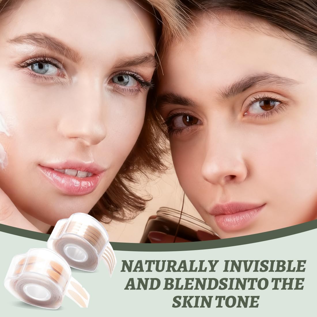 1200 pegatinas para párpados dobles, tiras para párpados caídos, cinta invisible para párpados dobles, pegatinas para levantar los ojos, cintas para párpados instantáneos con varillas de horquilla