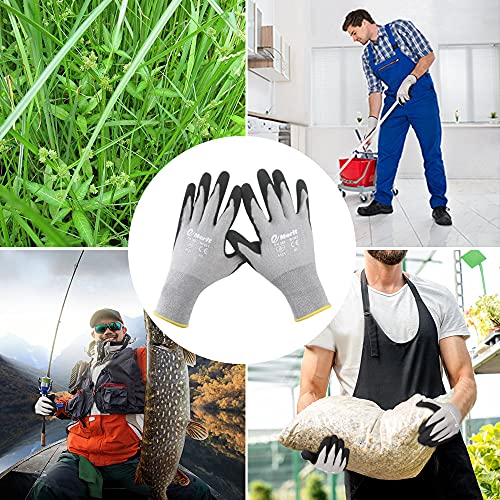 Emerit 2 Packs Bamboo Garden Gloves For Women, Nitrile Coated Working Glove For Gardening, Fishing, Clamming (L)… #TOP4