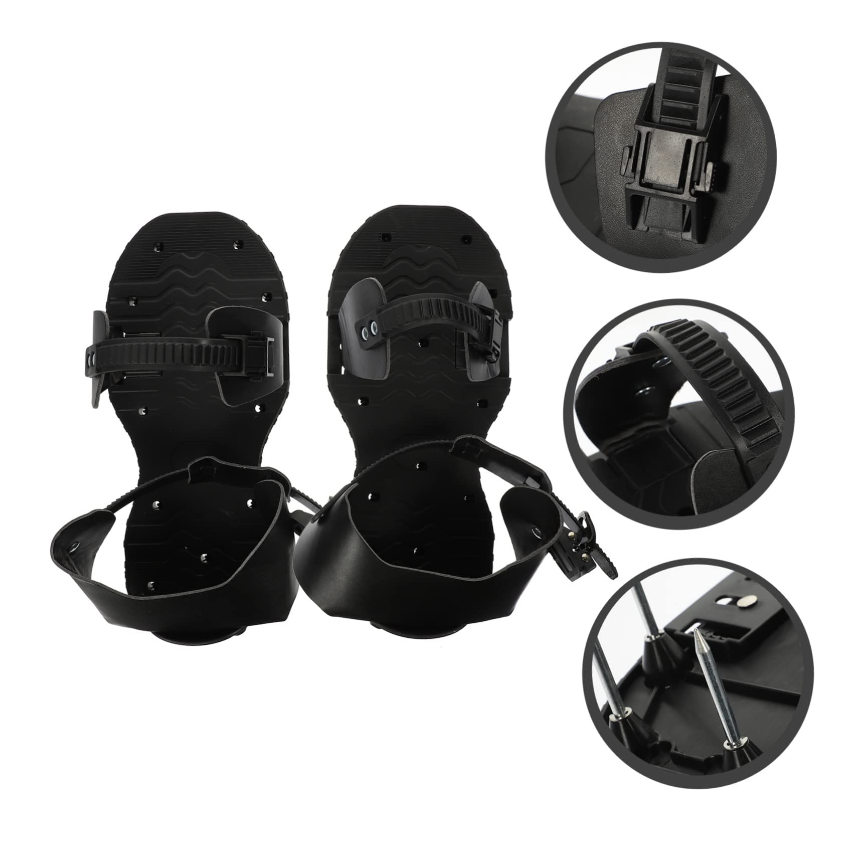 Didiseaon Zapatos Aireadores de Césped para Mejorar la Salud del Césped de PU Púas Ajustables Sandalias Negras para Jardinería en Jardín