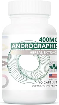 Omvi Formulas, Andrographis 400mg Support Healthy Digestive, Herbal Extarct, Cardiovascular & Unrinary Systems, Support for Healthy Liver & Immune Function, 90Capsules