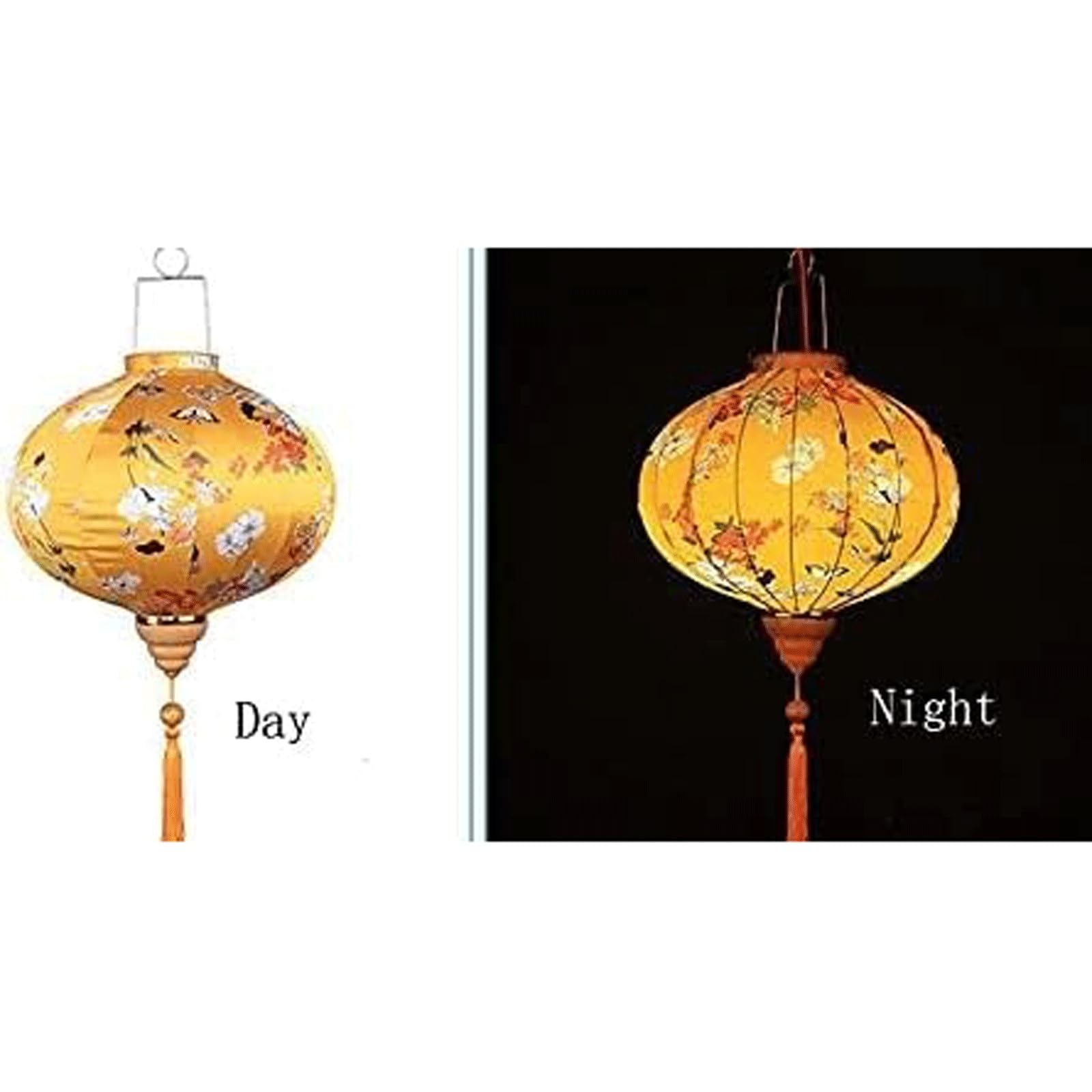 Lanterna appesa floreale rotonda lanterna di seta cinese da 12/14 pollici | Lanterne giapponesi vietnamite Lanterna for decorazioni for interni ed esterni(14inch)