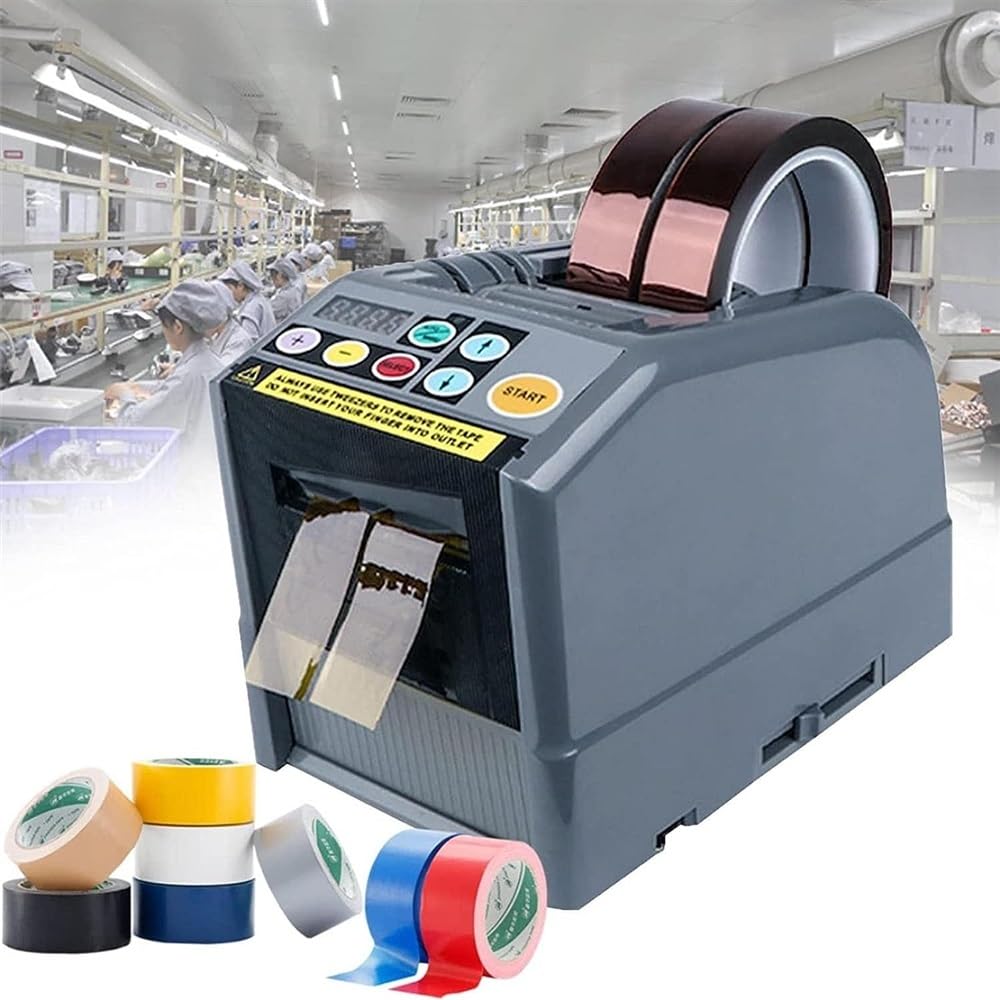 Distributore Automatico di Nastro Adesivo Robusto, taglierina elettrica per Nastro Adesivo, Materiale ABS, Resistente a Cadute e Graffi, Display Digitale a LED,