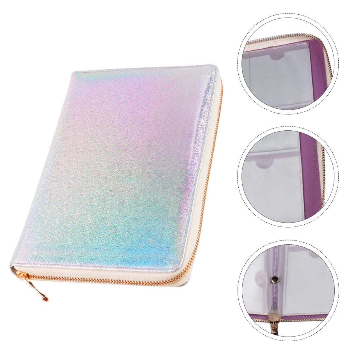 Bolsa para Placas de Estampado de Uñas PU, Cremallera