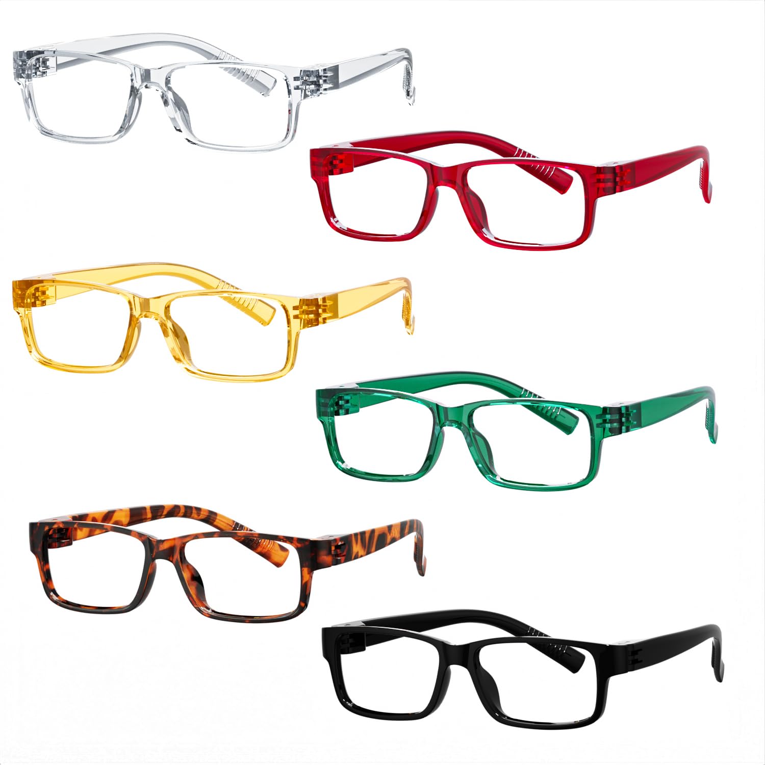 Eyekepper Metalllose Schraubenlose Federscharnieren Lesebrillen 6er Pack Vintage-Lesehilfe für Herren Damen