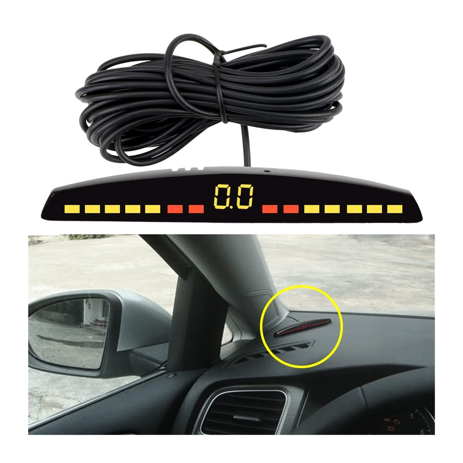 Sensores De Aparcamiento For Coche De 12V, Sistema De Monitor, Kit De Control De Distancia, Detector De Radar, Pantalla LED, Accesorios Universales For Automóviles(Gray)