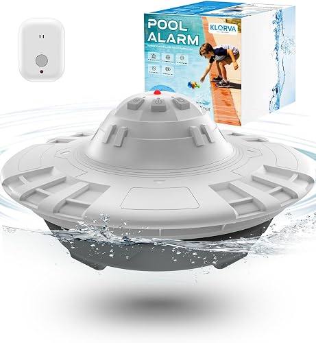 Pool Alarm for Inground & Above Ground Pools, Floating Pool Safety Alarm for Kids & Pets, No App, No WiFi Needed, 85dB+ Loud Alert at 10 ft, Adjustable Sensitivity, Covers 20x40ft (WH&GR)