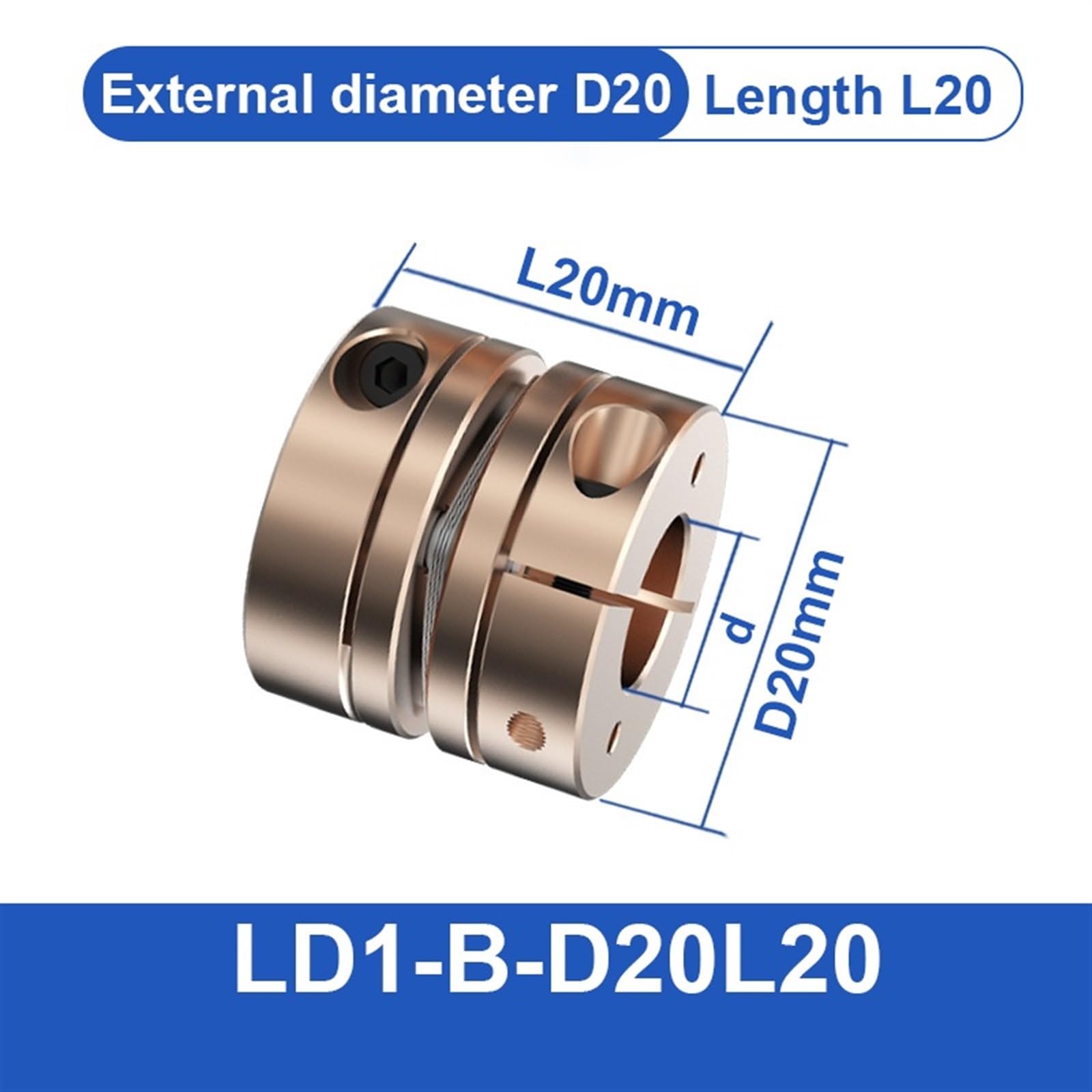 Einzelmembrankupplung D20L20-Kupplung, elastisch, for Anschluss an Kugelumlaufspindel-Servomotor (Size : 8X8)
