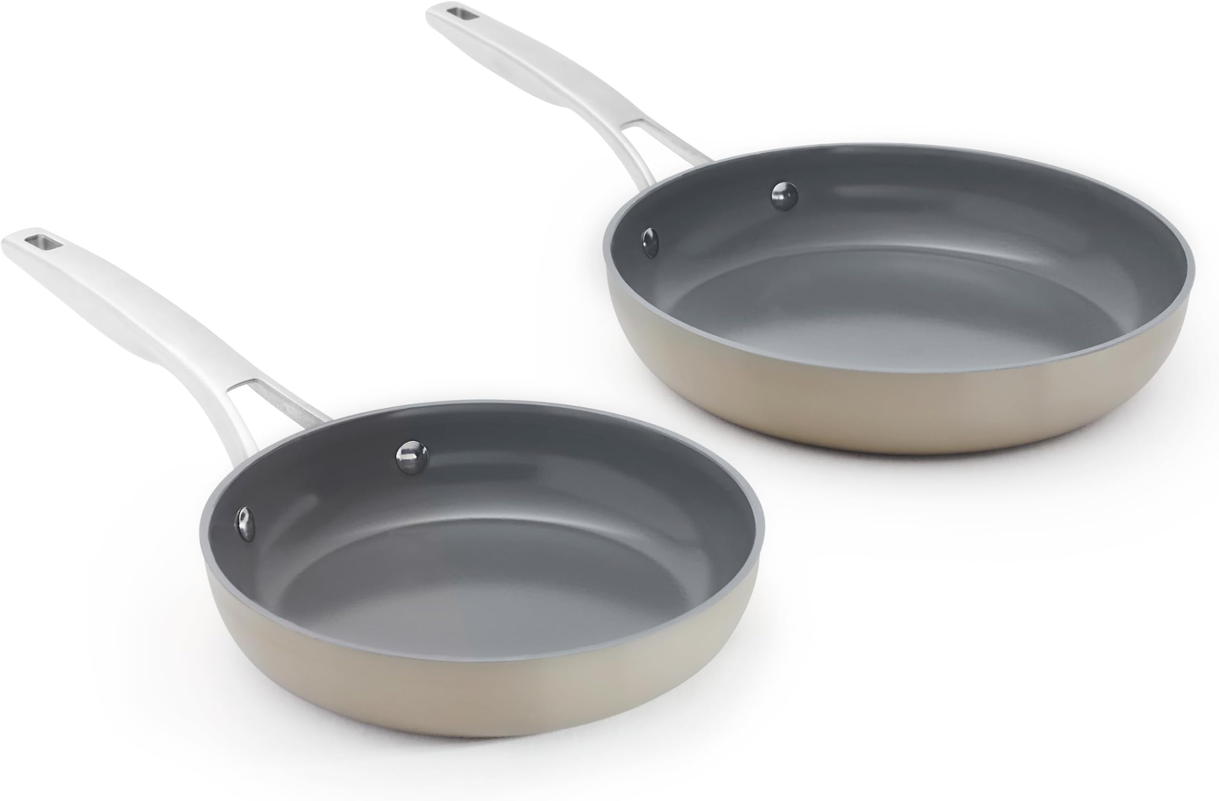 Calphalon® Premier Ceramic Nonstick 8" and 10" Frying Pan Set, Mushroom Grey