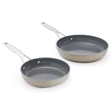 Calphalon® Premier Ceramic Nonstick 8' and 10' Frying Pan Set, Mushroom Grey 2-Piece Set Mushroom Grey
