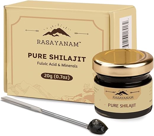 Rasayanam Pure Original Himalayan Shilajit/Shilajeet Resin 20g | Improve Strength & stamina for men & women | 4X Concentrated formula, Stronger Than Pills & Capsules