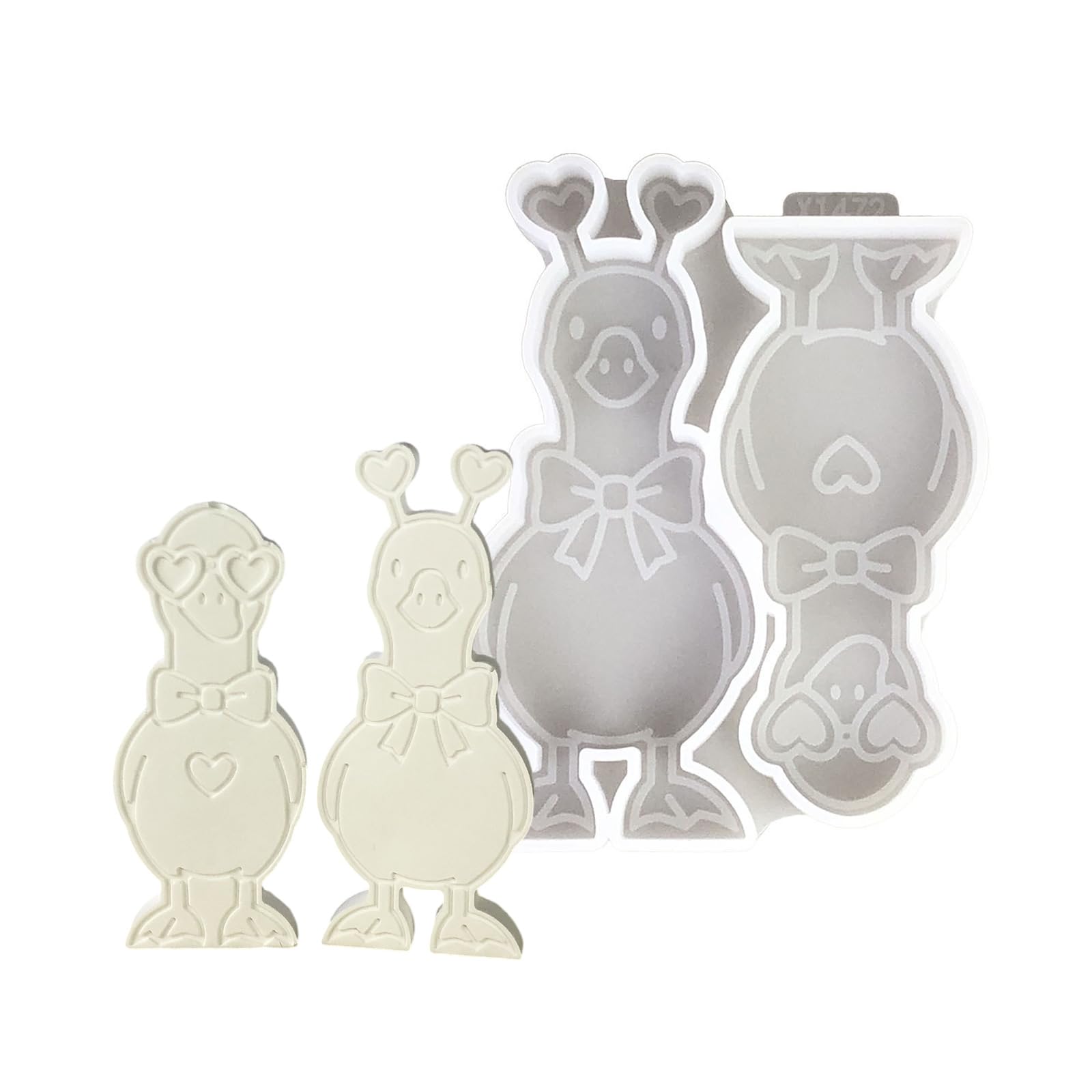 Zbiianxer Multi Lovely Couple Geese Silicone Mold Project Molding Tool For Gypsum Resin Cement Ornament And Gift Making Elegant Couple Geese Silicone Mold Elegant