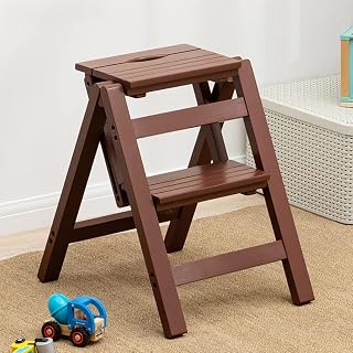 Taburete de escalada de interior para adultos, multifuncional, plegable, de madera maciza, con 2/3/4 escalones, silla de mostrador para el hogar en varios colores
