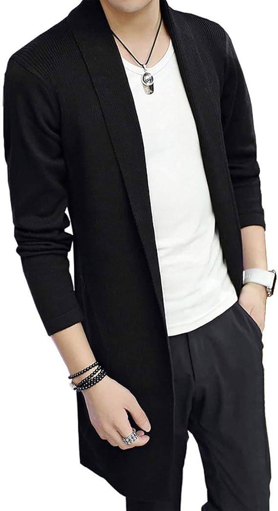 Amazon Co Jp ロングカーディガン メンズ 秋服 カーディガン メンズ ニットジャケット 羽織 長袖 無地 コーディガン ロングカーデ ストレッチ カジュアル スタイリッシュ コート 秋 冬 ファッション