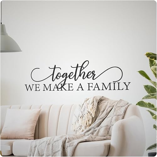 MY VINYL STORY - Large Family Wall Decals for Living Room Decor Family Wall Decor Wall Stickers Decorations Home Art Bedroom Love Decals Quotes Word (Together We Make A Family)
