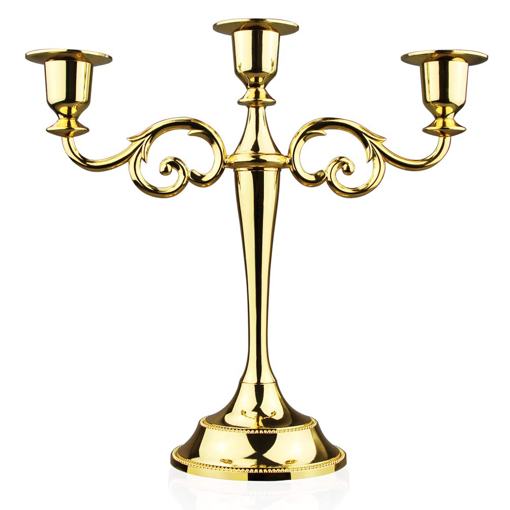 Viscacha 3-Candle Metal Candelabra,Gold