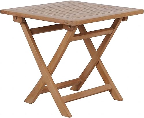 OTSUN Mesas auxiliares para patio, mesa de comedor de madera de teca sólida de grado A, 200 libras, mesa auxiliar auxiliar para jardín, patio
