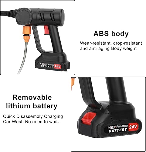 Miniatura 8 de Lavadora eléctrica inalámbrica, lavadora de alta presión, arandelas de chorro de automóvil con boquillas de accesorios y olla de espuma para el