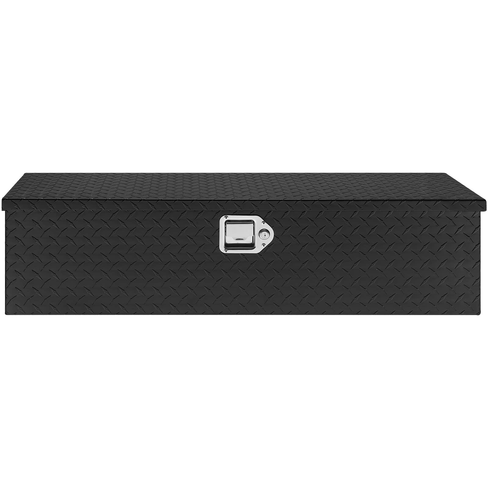 VEVOR Boîte à Outils pour Camion en Aluminium 99x33x25,4 cm Coffre de Benne de Pick-up Verrouillable avec Clés et Poignées Latérales pour Rangement de Benne de Voiture Camping-car Remorque Noir