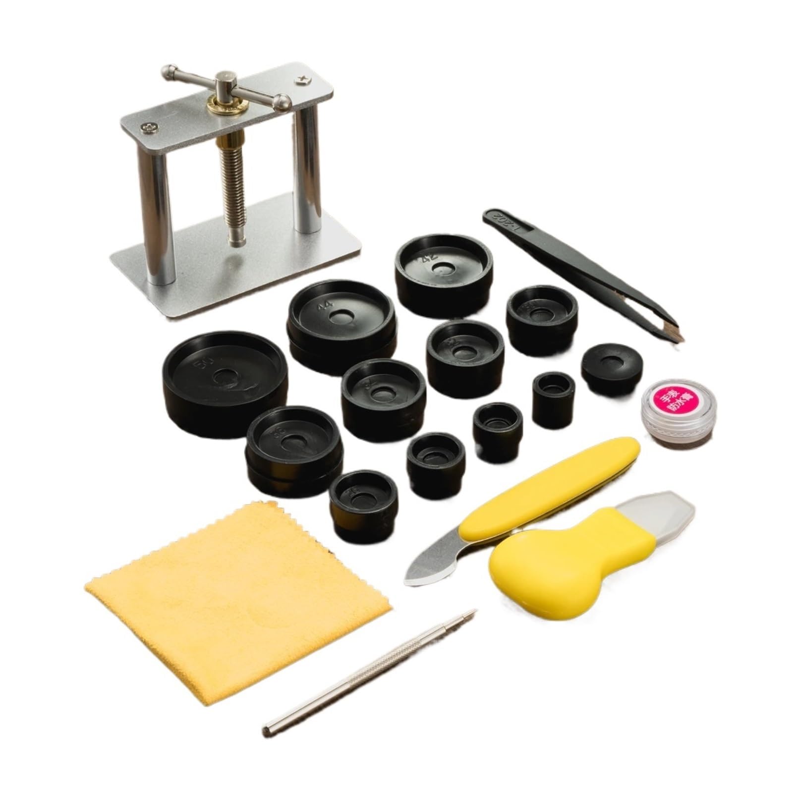 1 kit de presse arrière de montre professionnel avec matrices de montage