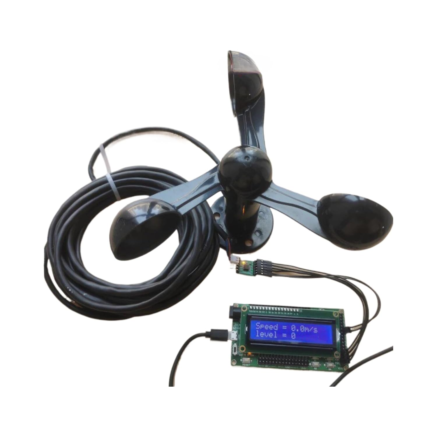 Wind Speed Sensor Three-Cup Meteorological Instrument Single-chip microcomputer(Individual Controller)