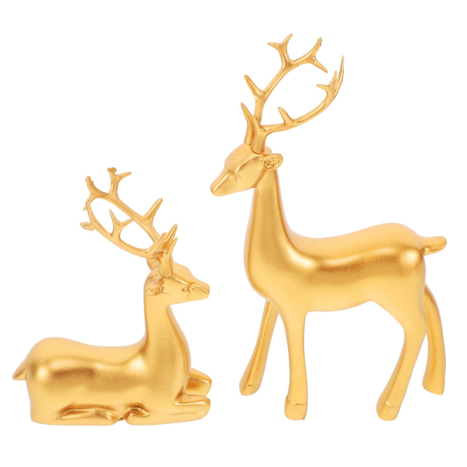 2stücke Harz Rentier Skulptur Elch Figur Weihnachten Deko Bürotisch Wohnzimmer Outdoor Ornament
