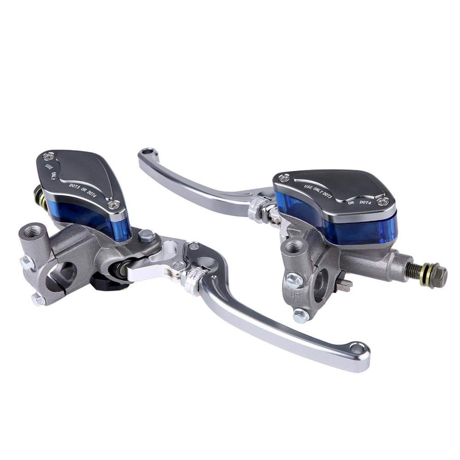 KIMIS Coppia di 22mm CNC Moto Pompa Freno Idraulico Leva Cilindro Maestro Frizione Regolabile(Colore Titanio)