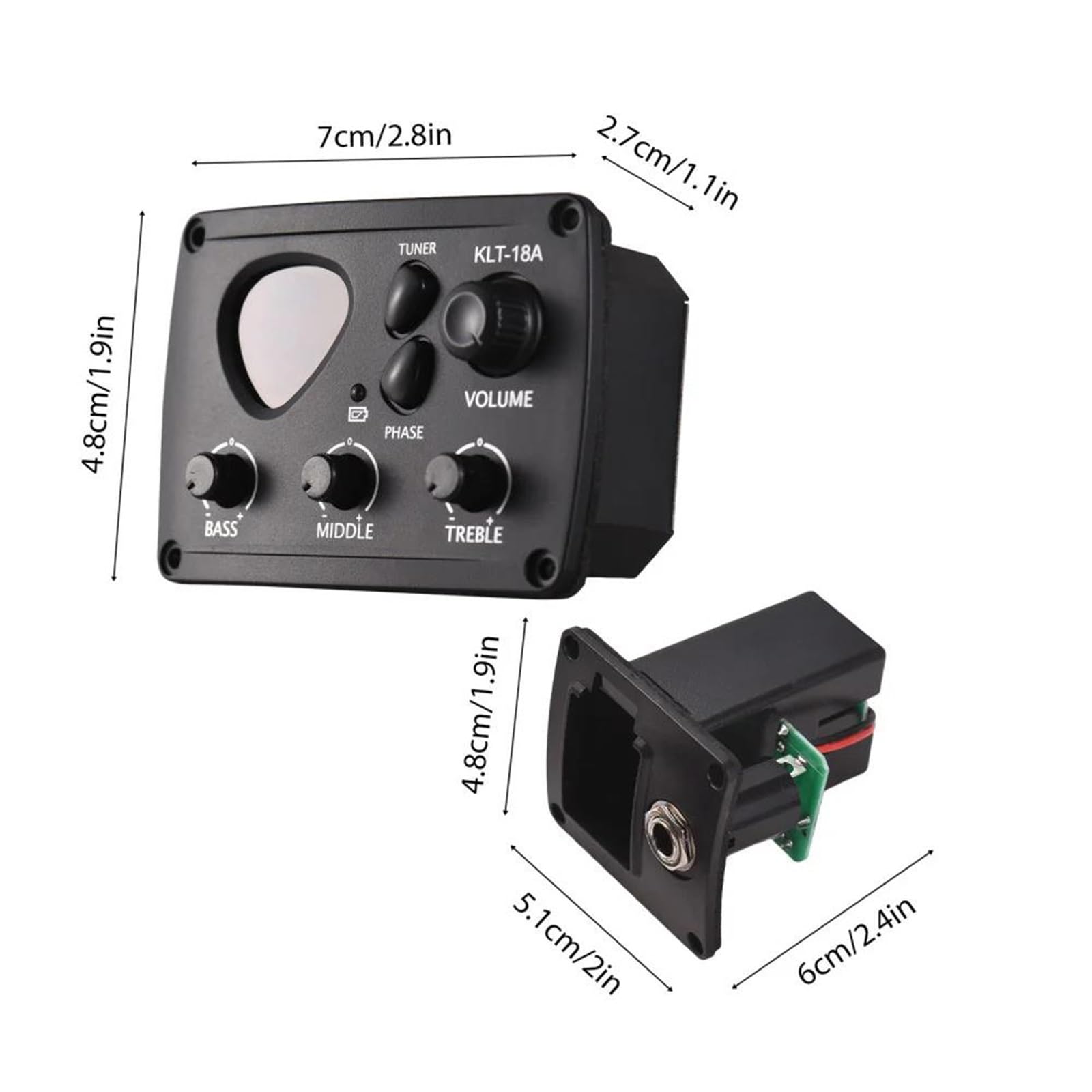 Pickup Per Chitarra Pickup Per Chitarra Acustica Equalizzatore A 3 Bande Pickup Per Chitarra VOLUME/Accordatore/Fase Per Strumenti Musicali In Legno Accessori