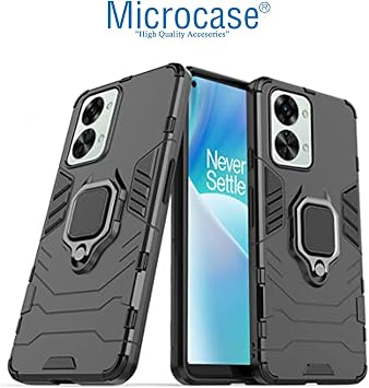 Microcase OnePlus Nord 2T Batman Serisi Yüzük Standlı Armor Kılıf - Siyah
