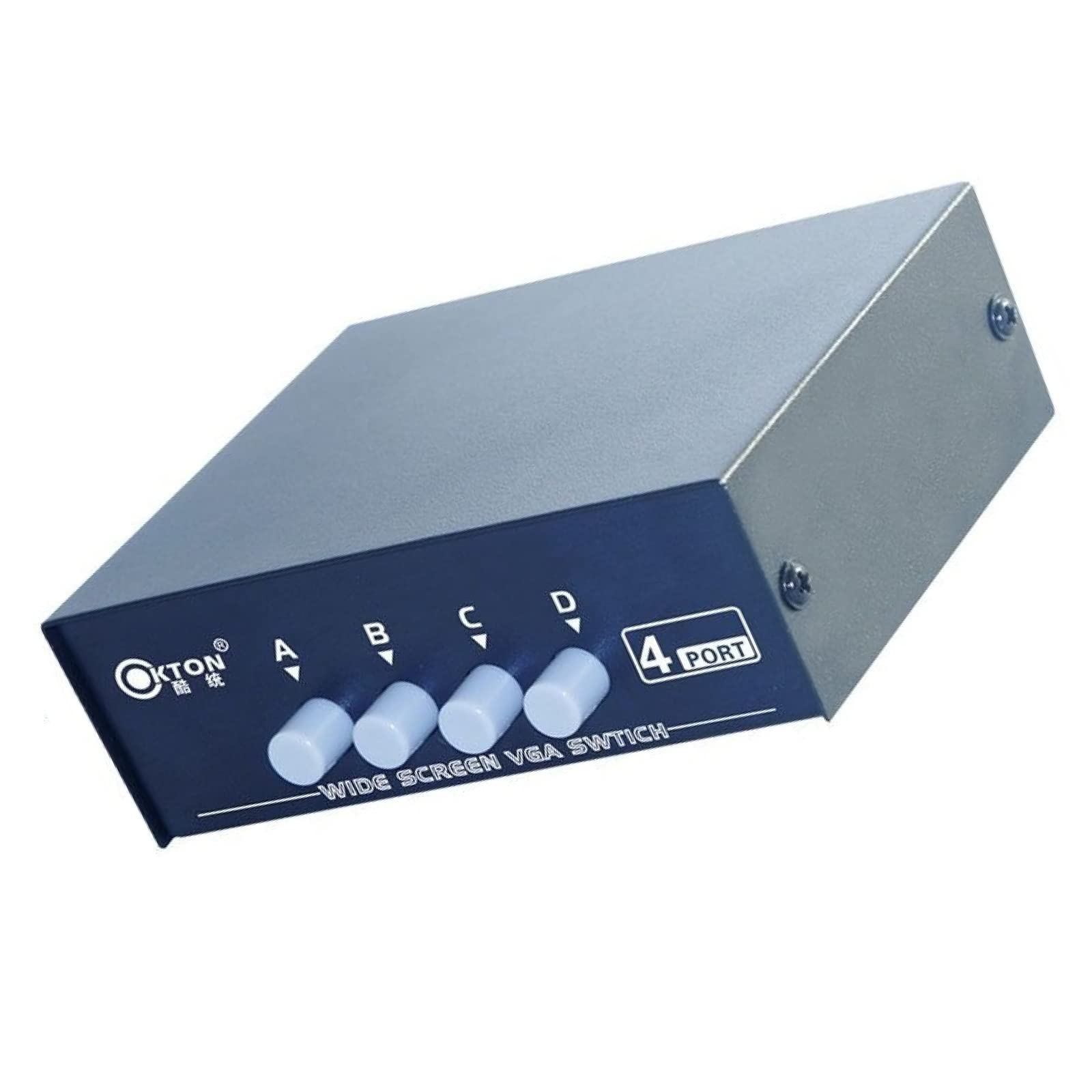 4 Port VGA Manual Switch Box, Female 15 Pins VGA Ports for 4 Computers Share 1 LCD PC TV Monitor