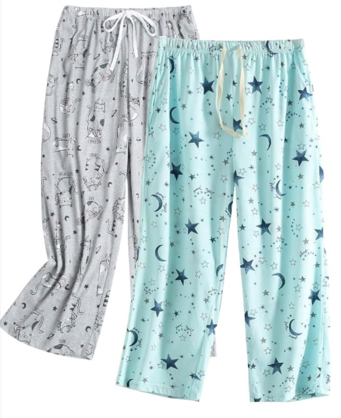 kunjus Women's Relaxed Fit Spun Printed Pyjama Pants Pack of 2 (Prints and Colors may vary)-picture-55