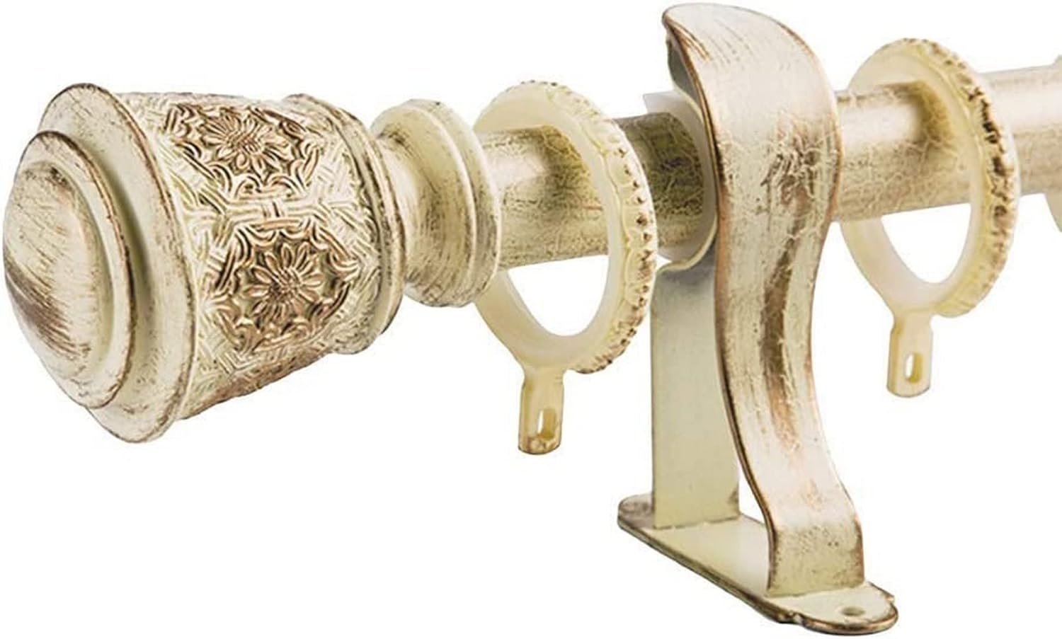 YKLL Curtain Rod Curtain Pole Retro Luxurious Metal Single