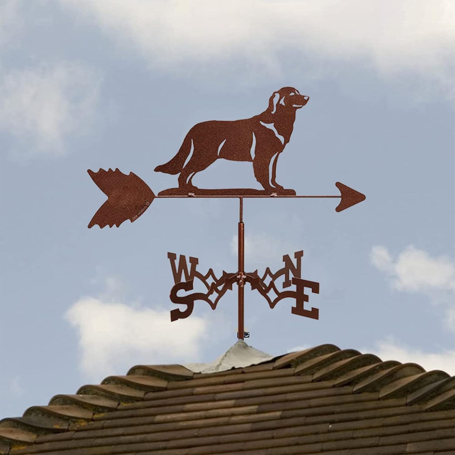 Weathervane,Weather Vane Stainless Steel Weathervane for Garden Creative Dog Weathervane Garden Stake Weather Vane Wind with Animal Sculptures for Yard Cupolas Farm Sheds (Color : B)