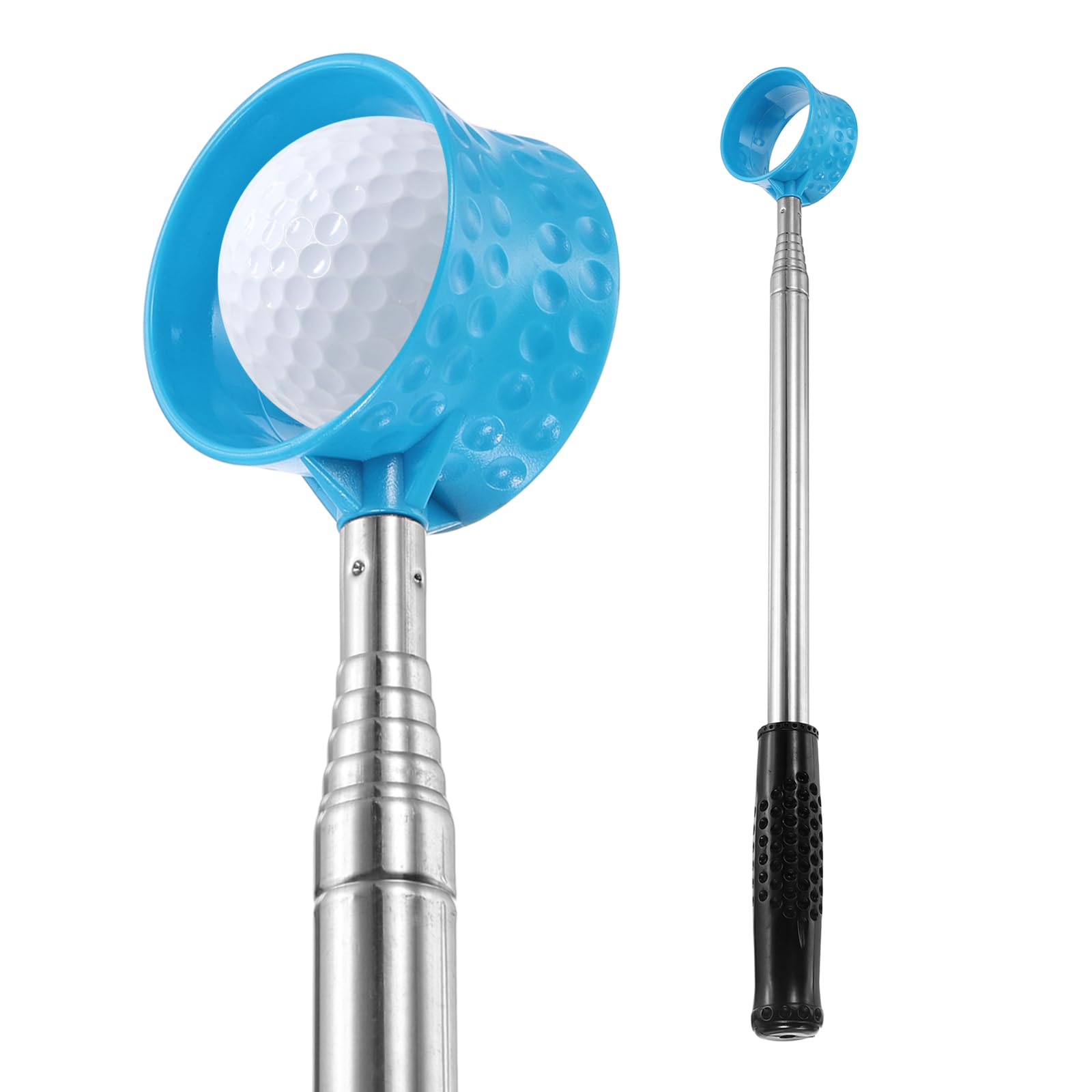 YELARXI Golf Ball Retriever Telescopic, 5.9Ft Golf Ball Grabber for Water with Stainless Steel Shaft&Non-Slip Rubber Grip 1Pcs & Light Blue-Fitting for Women, Men & Golfers